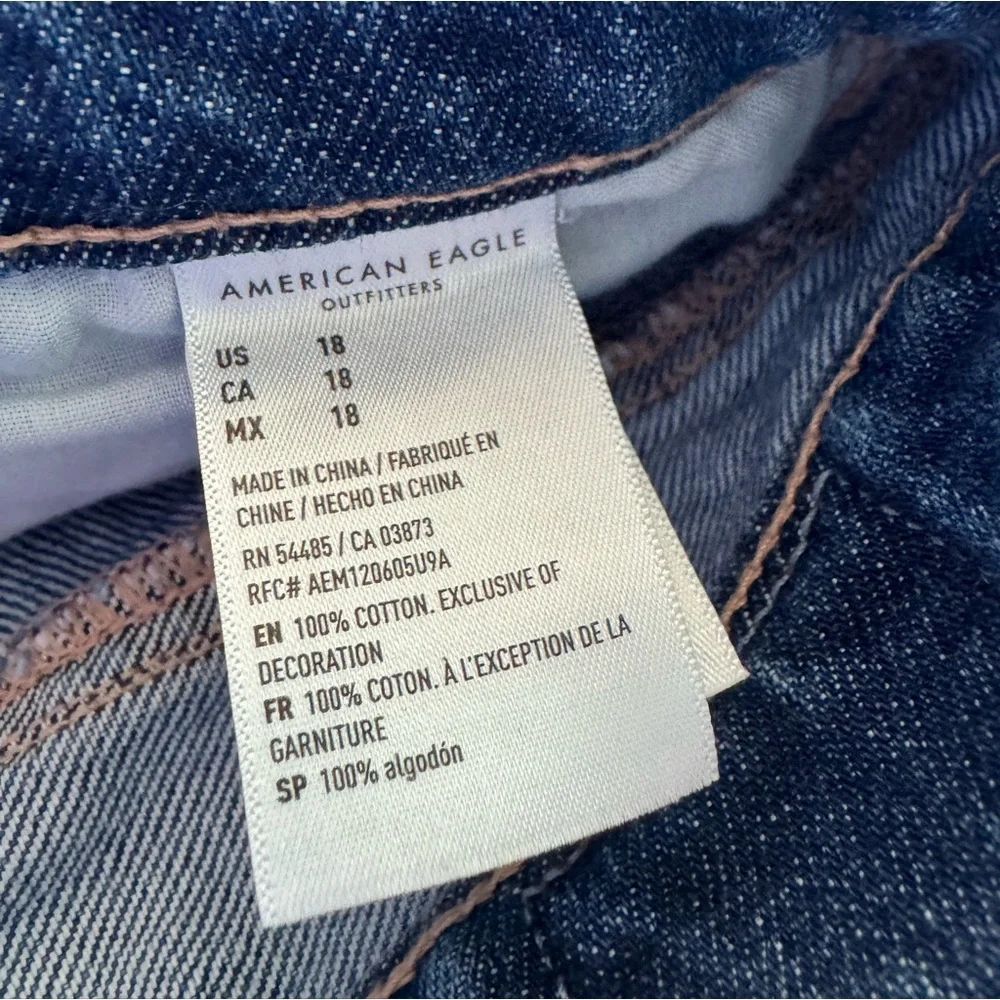 American Eagle Denim Shorts with Colorful Side Stripes- Size 18 - Picture 5 of 5